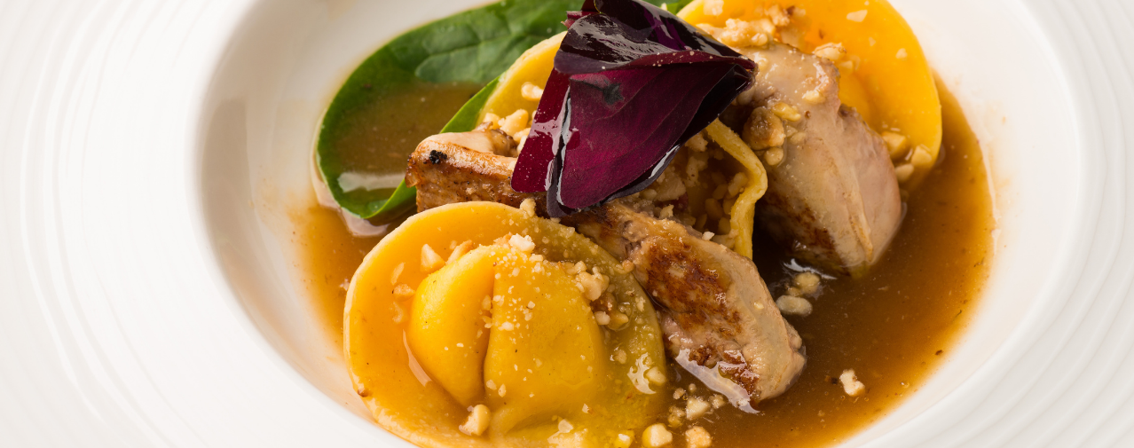 Ravioles morilles et foie gras
