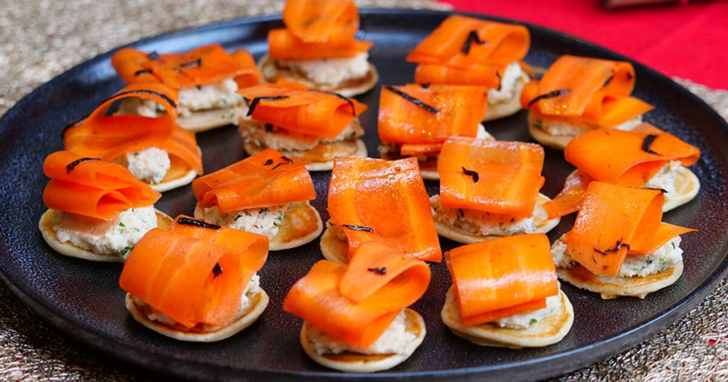 Toasts de carottes façon saumon fumé & crème ciboulette